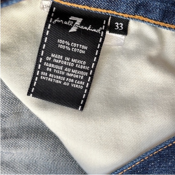 7 for All Mankind Straight Leg Standard Jeans Dark Wash 33 Waist EUC - Picture 5 of 9